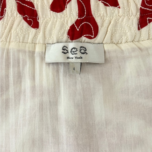 SEA New York Midi Quilted Floral Henrietta Linen-Blend Skirt - Picture 6 of 7